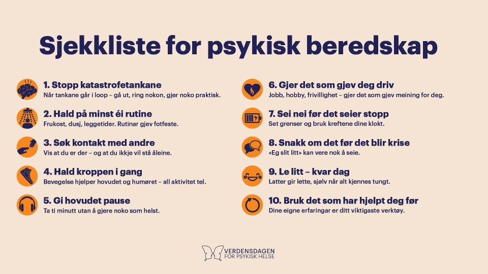 Lenkje til artikkel: Verdsdagen for psykisk helse - 10. oktober
